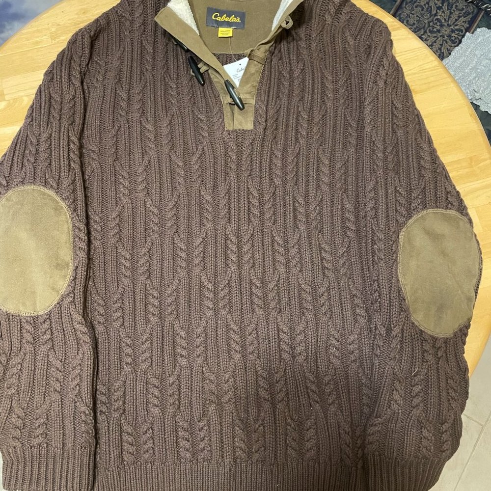 Cabela brown cable knit sweater